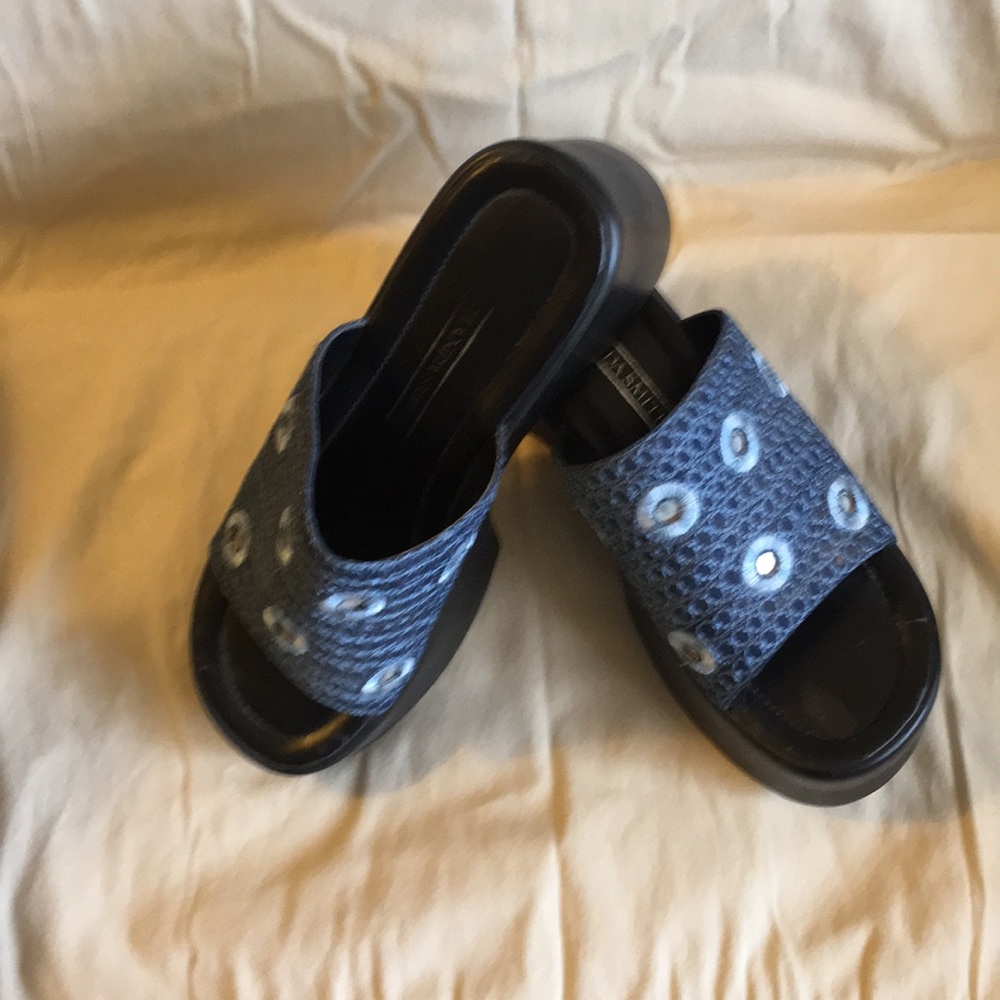 Dark Blue chunky clogs with fun mirrors